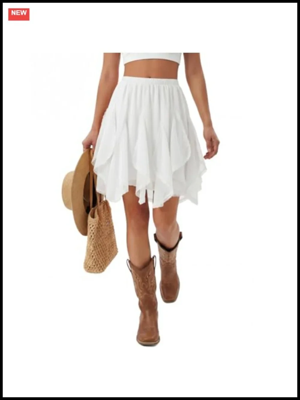 Chiffon Mini Skirt Flowy Ruffle Lace Tulle A-Line